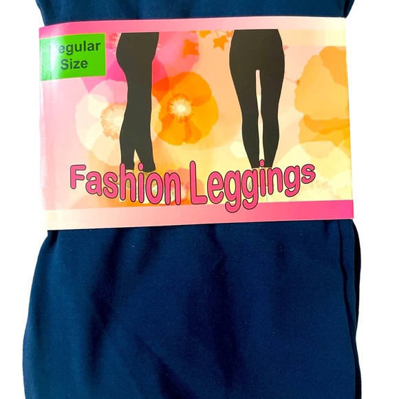 Navy High Waisted Fashion Leggings regular Size - NWT - Picture 1 of 6